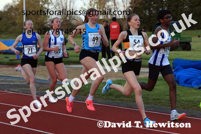 1500 metres, 2024 NEGP 1, Monkton Stadium, Jarrow. Photo: David T. Hewitson/Sports for All Pics